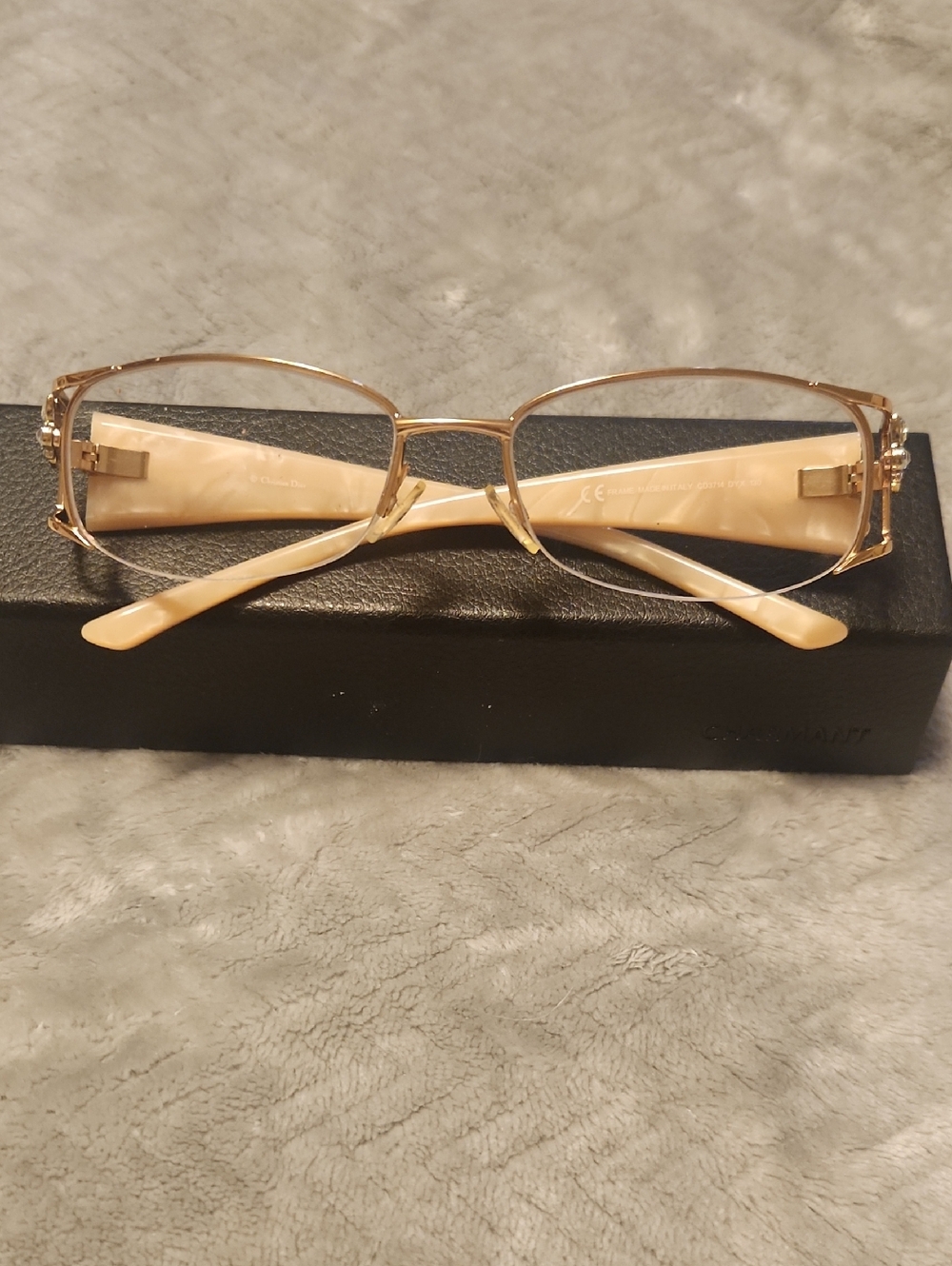 Dior Gold and Cream Women's Metal Reading Glasses